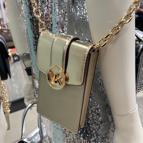 MICHAEL KORS WOMENS FASHION IPHONE SAMSUNG CASE PHONE HOLDER CROSSBODY BAG PURSE - Picture 2 of 16